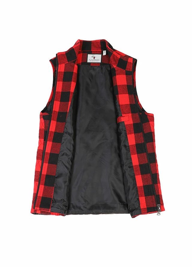 Women's Quilted Plaid Flannel Vest