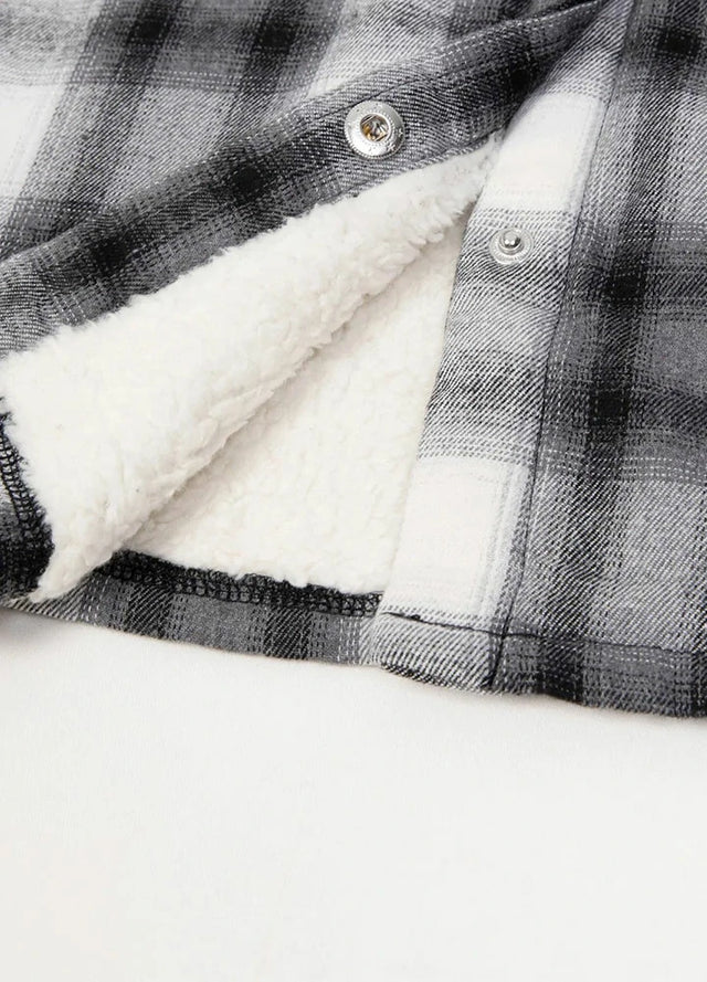 Women's Matching Family Snap Up Flannel Jacket with Hood