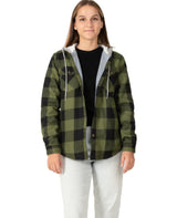 Women's Matching Family Green Fleece Lined Flannel Shirt