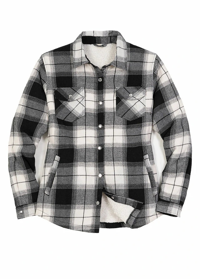 Women's Matching Family Black White Snap Up Flannel Shacket
