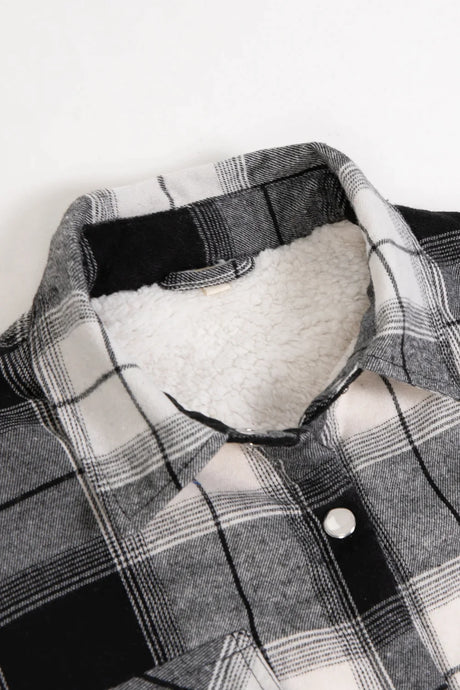 womens warm plaid shirt jacket collar