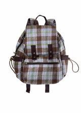 Vintage Patchworkl Check Flap Backpack