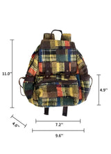 Vintage Patchworkl Check Flap Backpack