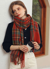 Women's Thickened Plaid Cashmere Feel Scarf