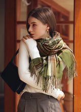 Women's Thickened Plaid Cashmere Feel Scarf