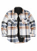 Men's Sherpa Fleece Lined Shacket,Button Down Plaid