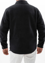 Men's Warm Sherpa Lined Twill Fleece Shirt Jacket