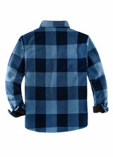 Men's Warm Sherpa Lined Plaid Shirt Jacket (Sherpa Lined Throughout)