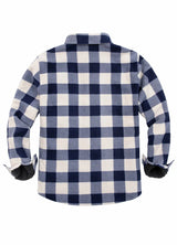 Men's Warm Sherpa Lined Plaid Shirt Jacket (Sherpa Lined Throughout)