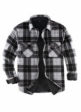 Men's Warm Sherpa Lined Plaid Shirt Jacket (Sherpa Lined Throughout)