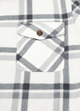 Close-up of the pocket of ice men's winter button closure shirt jacket