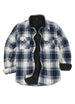 Front view of ocean breeze tartan men's plaid sherpa lined shirt jacket