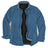 Front view of light blue men's warm sherpa lined fleece shirt jacket