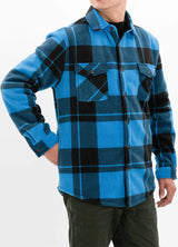 Men's Sherpa Lined Shacket,Button Down Plaid