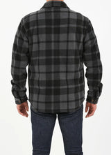 Men's Sherpa Lined Shacket,Button Down Plaid