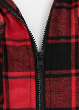 Men's Sherpa Lined Full Zip Up Flannel Plaid Hooded Jacket