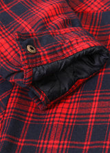 Men's Thicken Plaid Hooded Flannel Shirt Jacket with Quilted Lined