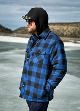 Men's Thicken Plaid Hooded Flannel Shirt Jacket with Quilted Lined