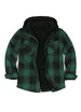 Men's Sherpa Lined Flannel Shirt Jacket with Hood,Plaid Shirt-Jac