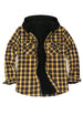 Men's Sherpa Lined Flannel Shirt Jacket with Hood,Plaid Shirt-Jac