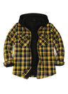 Men's Sherpa Lined Flannel Shirt Jacket with Hood,Plaid Shirt-Jac