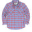 Front view of cornflower blue kid's long-sleeve western shirt