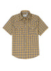 Front view of bumblebee men's snap button short sleeve western shirt