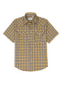 Front view of bumblebee men's snap button short sleeve western shirt