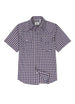 Front view of navyberry men's cozy snap button western short sleeve shirt 