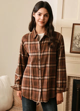 Women's Soft Flannel Shirt, Roll Up Sleeve