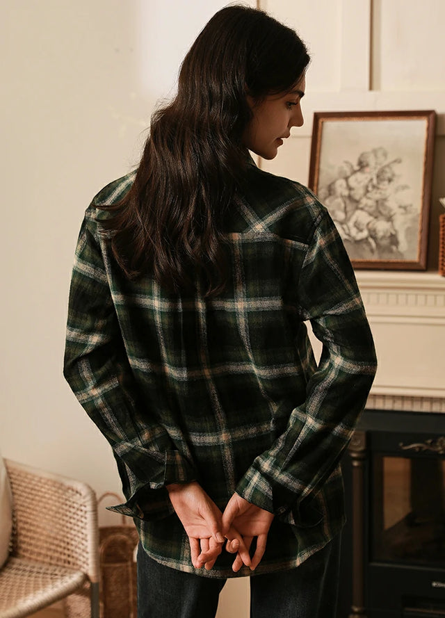 Women's Soft Flannel Shirt, Roll Up Sleeve