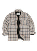 Front view of kid's dusk sherpa fleece flannel shirt jacket