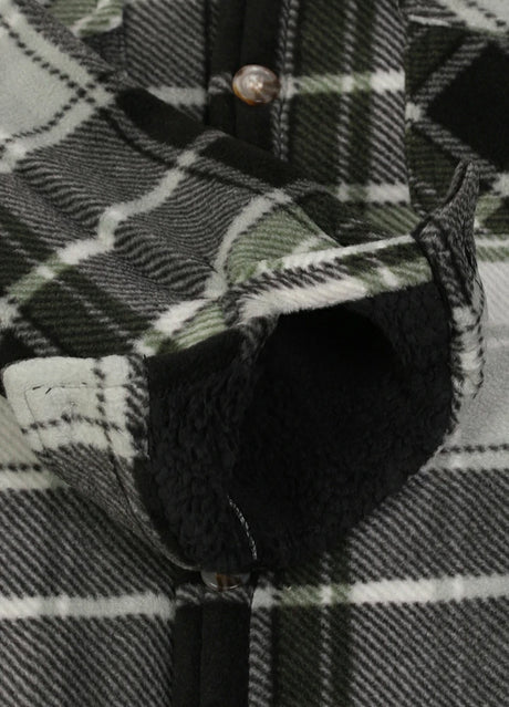 Close-up of the interior cuffs of kids midnight dawn flannel jacket