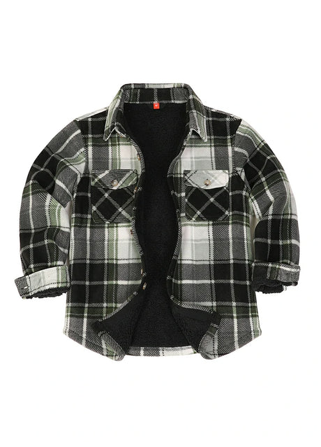 Midnight dawn fleece flannel shirt jacket for kids