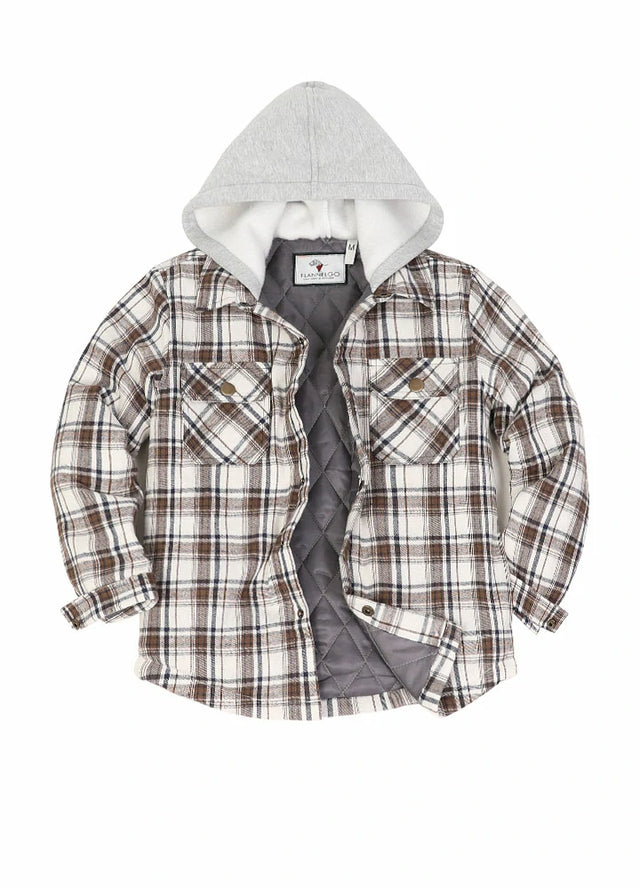 Lined hooded flannel sale