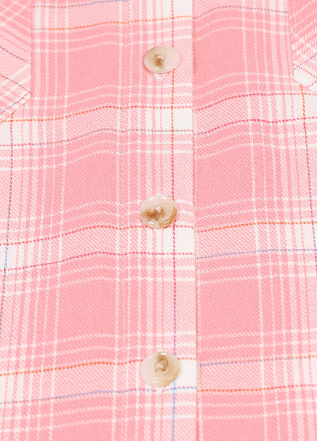 Women's Breathable Flannel Cropped Plaid Shirt