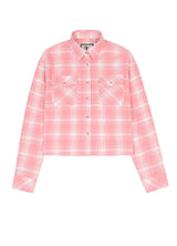 Women's Breathable Flannel Cropped Plaid Shirt