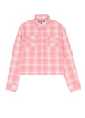 Women's Breathable Flannel Cropped Plaid Shirt