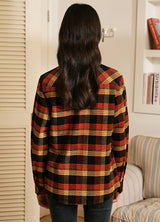 Women's Midweight Plaid Flannel Shirt,100% Cotton,8 oz