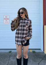 Women's Midweight Plaid Flannel Shirt,100% Cotton,8 oz