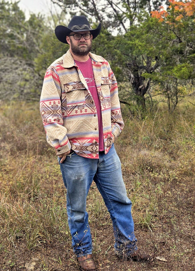 Men's Aztec Shirt Jacket, Wool Blend