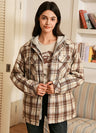 Women's Full Zip Up Quilted Lined Flannel jacket,Snap Button Closure
