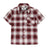 Front view of kids wine short sleeve flannel shirt