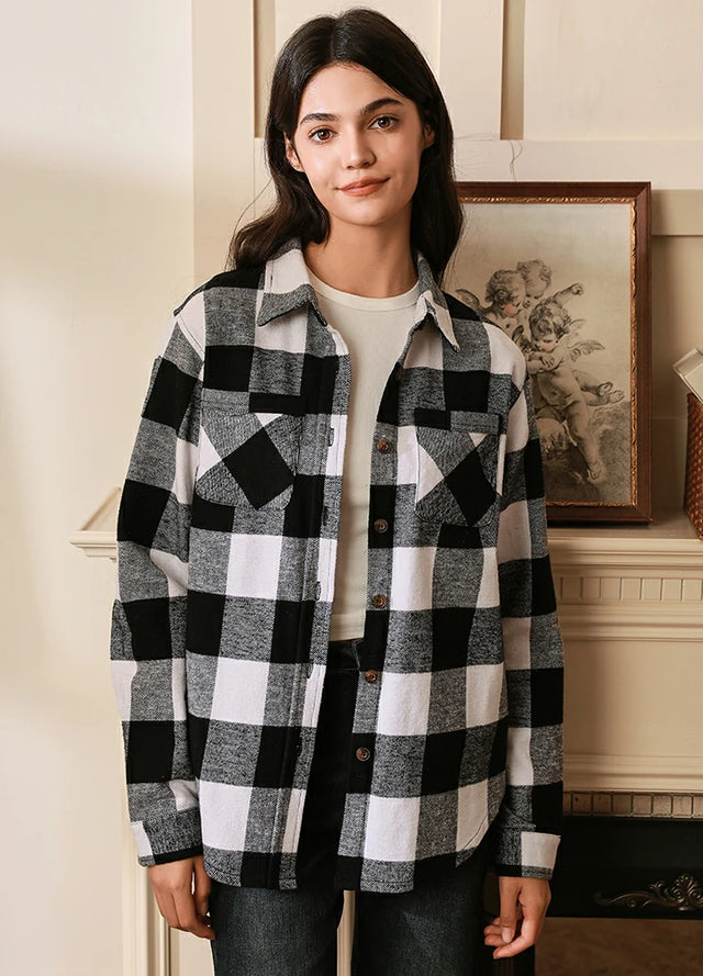 Women's Heritage Brushed Plaid Flannel Shirt,Heavyweight Cotton