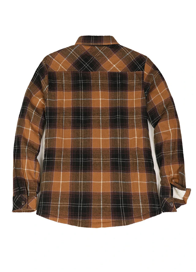 Women's Sherpa Lined Flannel Shirt Jacket,Button Down Flannel Shacket