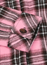 Women's Matching Family Pink Button Dawn Plaid Shirt Jacket