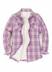 Women's Flannel Shirt Jacket,Sherpa-Lined Plaid