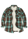 Women's Sherpa Lined Flannel Shirt Jacket,Button Down Flannel Shacket