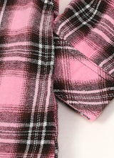 Women's Matching Family Pink Button Dawn Plaid Shirt Jacket