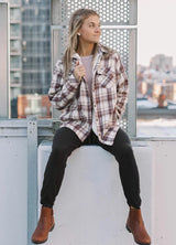 Women's Flannel Shirt Jacket,Sherpa-Lined Plaid